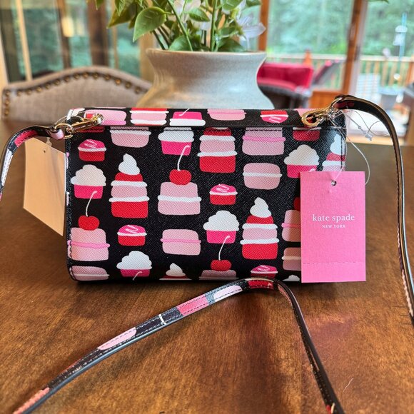 Kate Spade Laurel Way Winni Crossbody Wallet - Mini Pastries Cupcakes - Picture 2 of 5